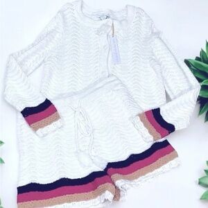 NWOT House of Harlow 1960 Sweater and Shorts Crochet Set